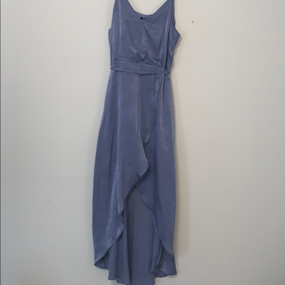 Light Blue Crepe Silk Hi-Lo Dress
